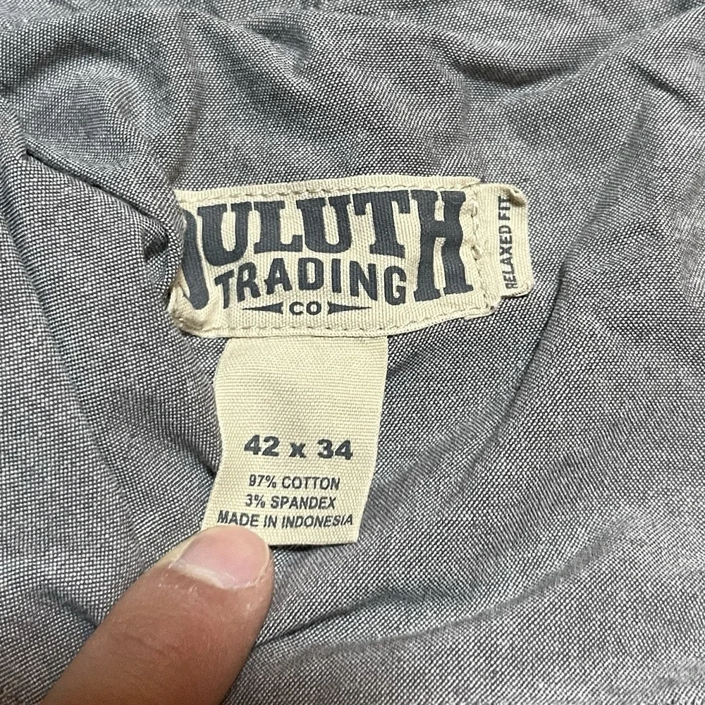 Duluth Trading Co Pants Men 42x34 Flex Ballroom Khakis Relaxed Fit Workwear READ